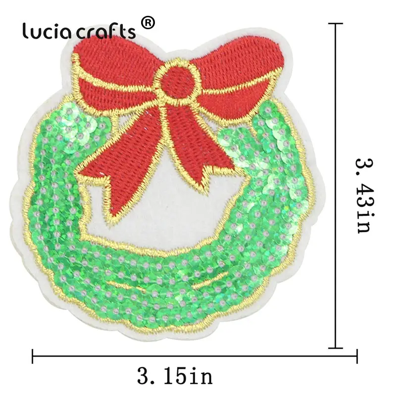 Lucia ремесла Рождественский стиль вышитые патчи для одежды Железная аппликация нашивка эмблема на ткани DIY аксессуары L0507