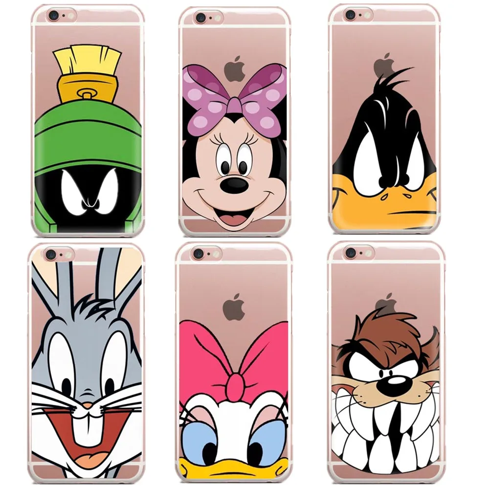 

Thin Soft TPU Looney Tunes Daffy Duck Tweety Bird Clear Phone Case for iPhone 5 5S SE 6 6S 7 7Plus Women's mickey For iPhone X 8