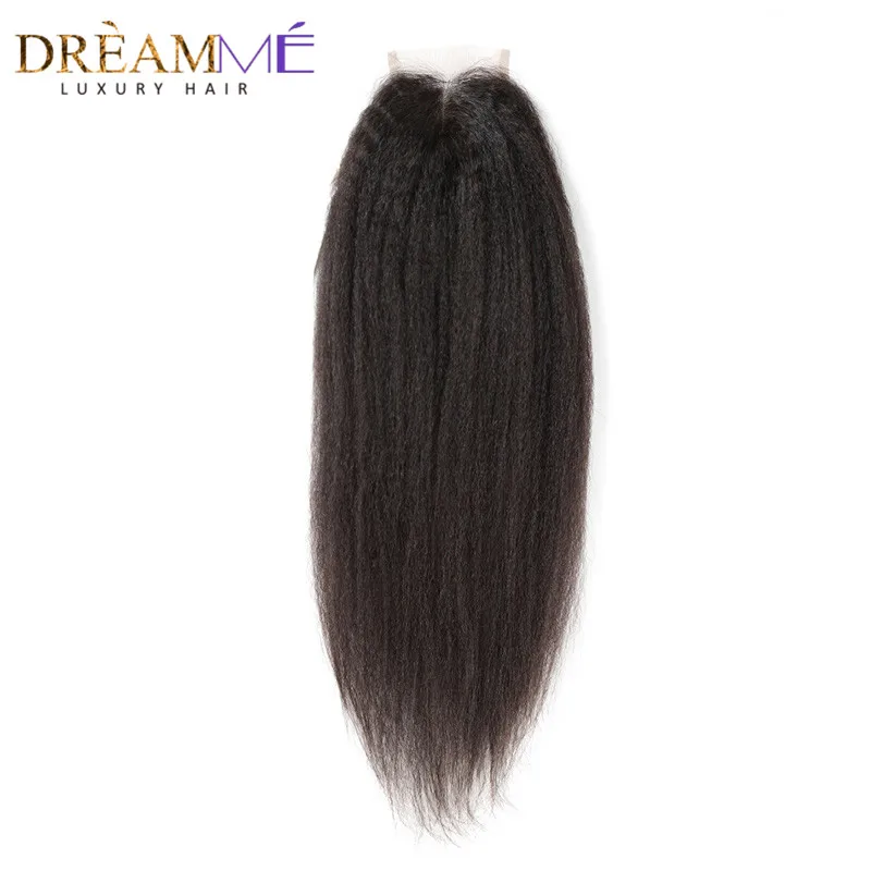 Brazilian kinky straight hair weave bundles with closure 100% human hair  (6)