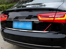 Car styling!1pc Stainless Rear Door Gate Molding Decorative Cover Trim for Audi A6 C7 2012-2015