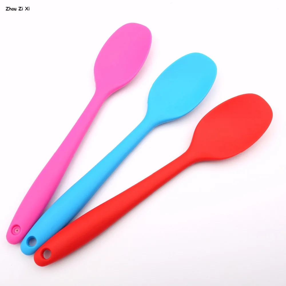 

L size seamless EasyClean integrated handle silicone spoon Soft head spoon soup meal kitchen utensils and appliances