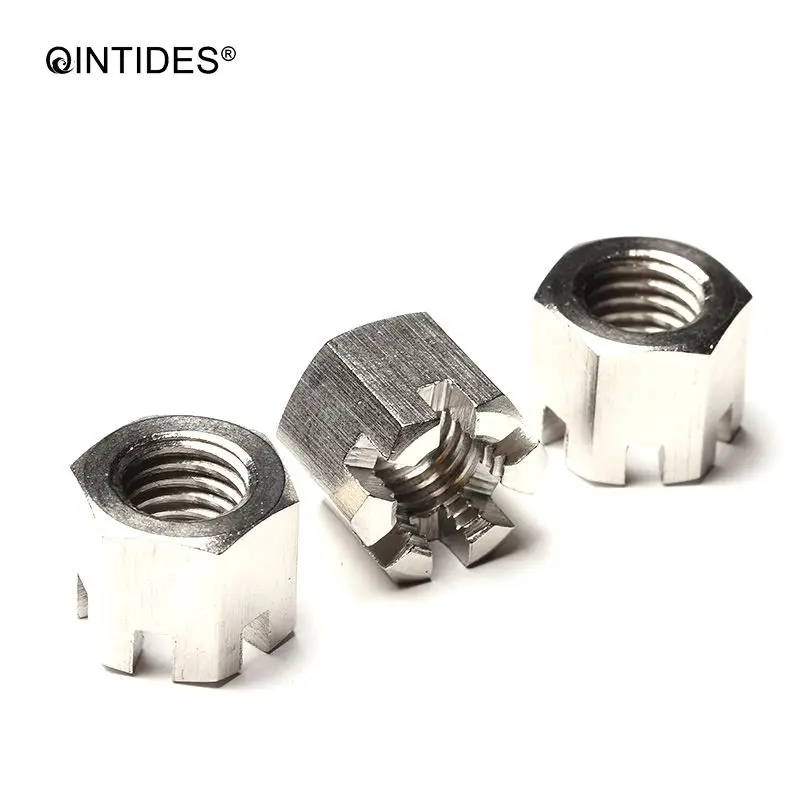 QINTIDES M16 18 20 24 шестигранные щелевые гайки тип 1 тонкие ЗАМОК с метрической