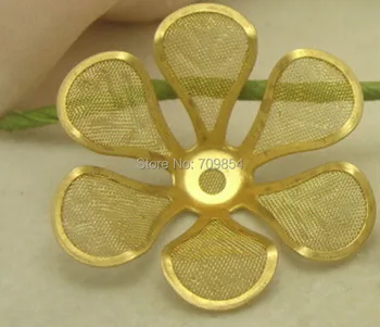 

100pcs/lot 36mm brass filigree wrap flower end beads jewelry findings