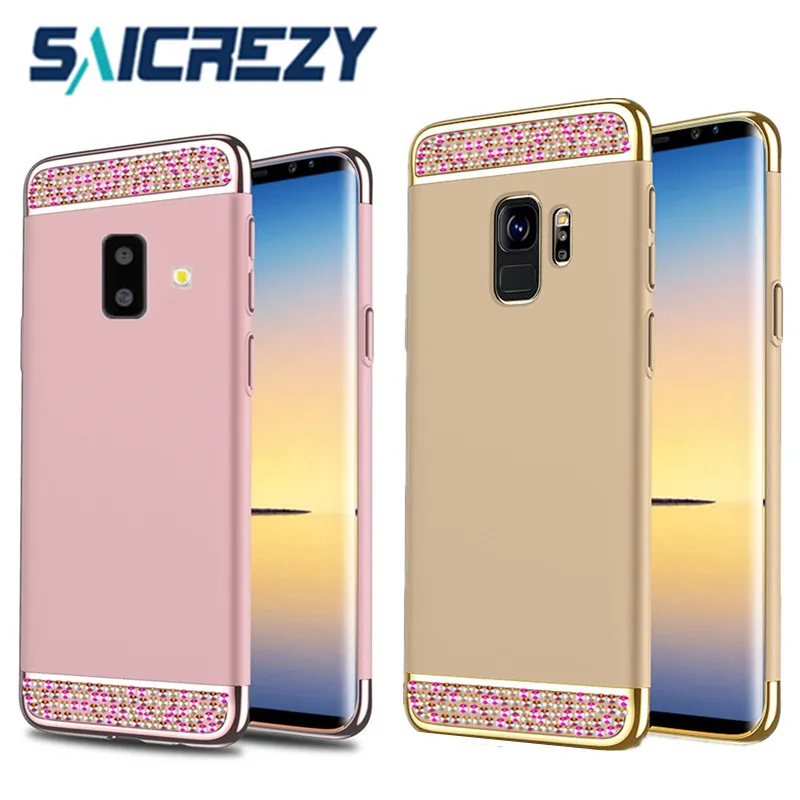 Ударопрочный чехол со стразами для Samsung Galaxy S9 S8 J6 A6 Plus A8 A7 2018 A3 2016 A5 2017 A70 A40 A10 A20