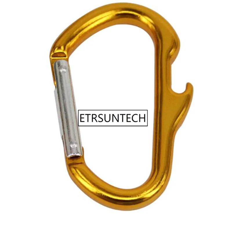 

100pcs Portable Outdoor Aluminum Alloy Carabiner Key Chain Camping Hiking Multi Function Bottle Opener