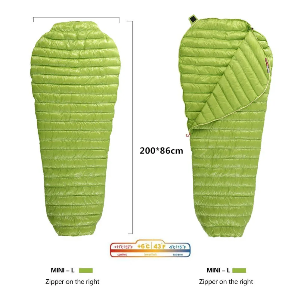 Acampamento ao ar Ganso para Baixo Bolsa de Dormir Aegismax Livre Ultraleve Múmia 800fp Primavera Outono Inverno Tenda Leve 95% 6 dormir primavera outono inverno tenda leve saco de dormir