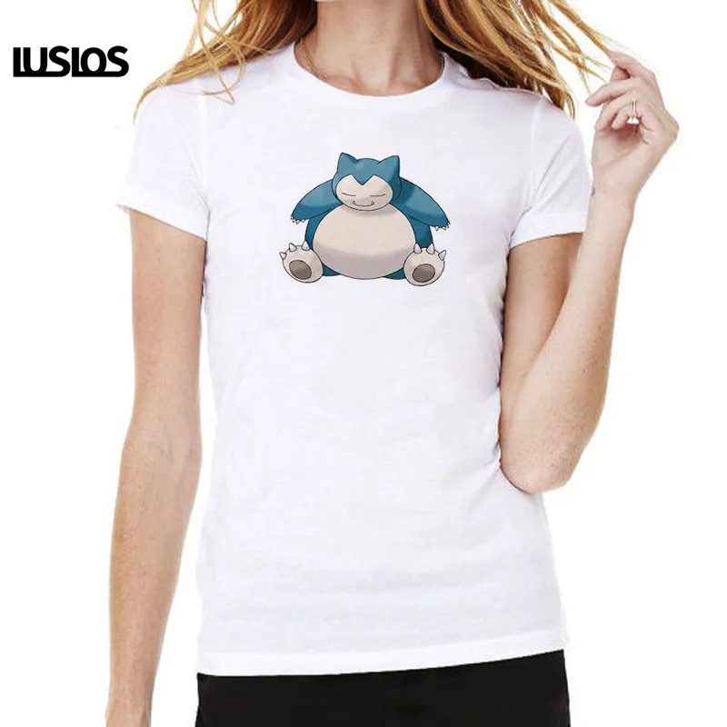 

LUSLOS Pokemon T Shirt Women Summer Short Sleeve Tshirt Cute Harajuku Cartoon Tees Tops Female Streetwear Kawaii T-shirts