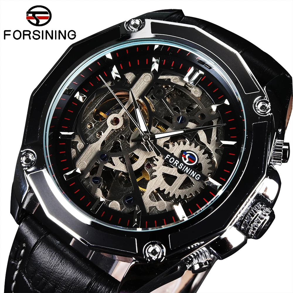 

Forsining Luxury Open Work Series Transparent Case Self-Winding Watches Automatic Man Clock Skeleton Watches Top Brand Luxury
