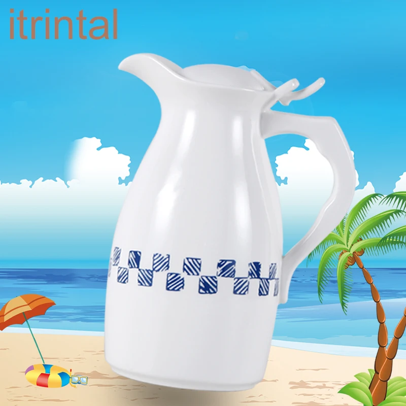 

Simple Ceramic Jug with Handle Cover 1.5L Water Kettle Water Jug Juice Pot Home-used Office-used Suit for Cold and Boiling Water