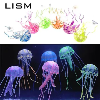 

5PCS Glowing Effect Artificial Fake Fluorescent Jellyfish Mini Aquarium Fish Tank Underwater Decoration Ornament Accessory Decor
