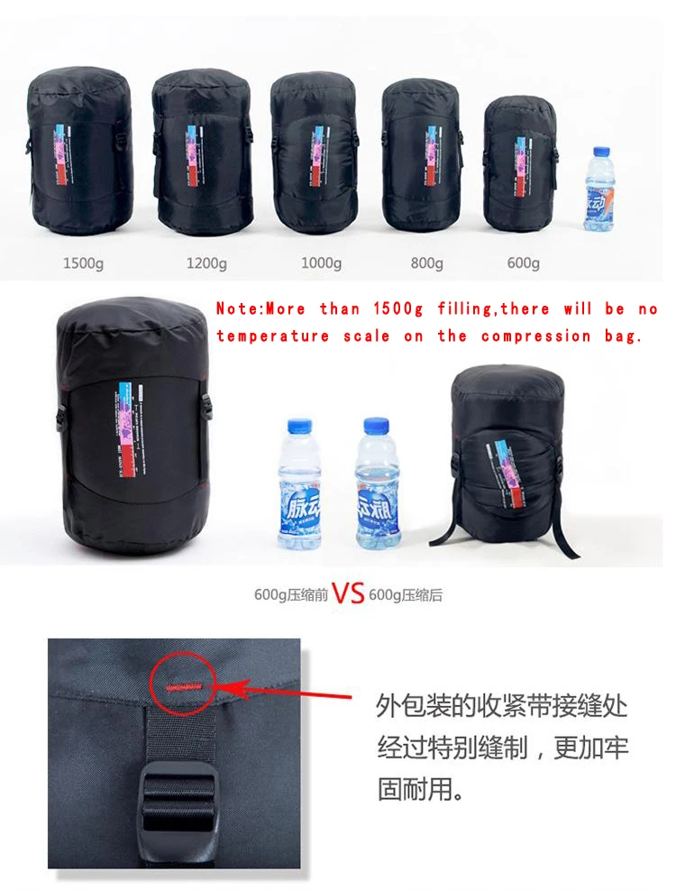 Branco para Baixo Ultraleve à Prova Bolsa de Dormir Bolsa de Couchage Estilo Múmia Ganso Enchimento Dlágua Pode Ser Emendado Slaapzak Lmr 1500g 14 High Quality Esporte e Lazer