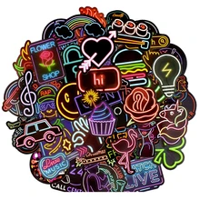 

50 Pcs Colorful Cartoon Neon Mixed Series Stickers For Notebook PC Skateboard Bicycle Moto DIY Waterproof Children Toy Sticker