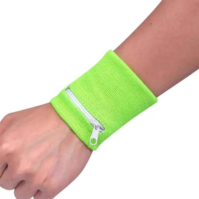 Zipper Wrist Wallet Pouch Band Zipper Running Travel Gym Cycling Safe Key Card Sports Bag Cotton Storage Comfortable For Running