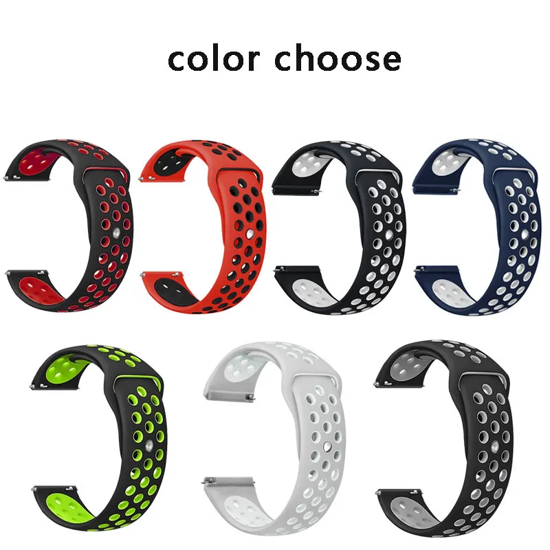 

20mm 22mm Waterproof and breathable silicone watch band adaptation SangSumg Galaxy Watch Active/Gear S2 S3 sport smart watch