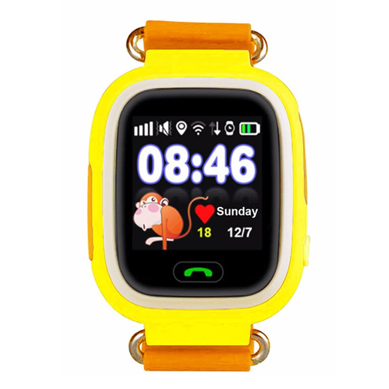 Q90 gps Детские умные часы телефон положение детские часы цветной сенсорный экран wifi SOS будильник умные детские спортивные часы ios/android - Цвет: Оранжевый