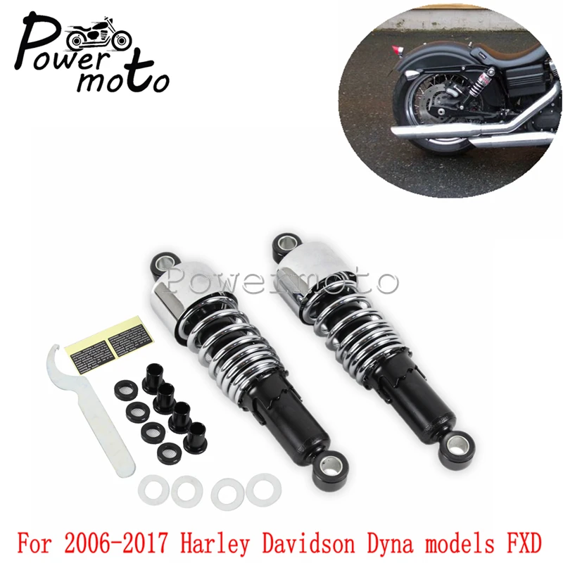 

Motorcycle Black Chrome Shock Absorbers 10.5" Shocks Lowering Slammer Kit For Harley Dyna FXD FXDL FXDB Street Glide 2006-2017