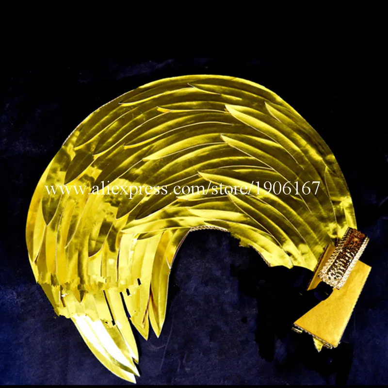 Fashion Gold Plated Catwalk Shows Costumes Wings Suit Clothing Party Singer DJ KTV Bar Performance Dance Dress Clothes07