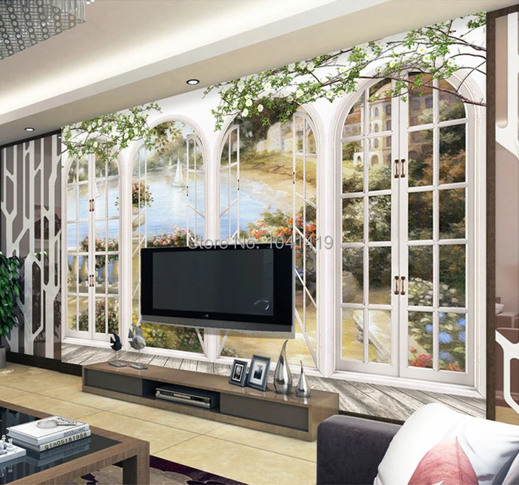 Custom 3D Stereo Papel De Parede Em