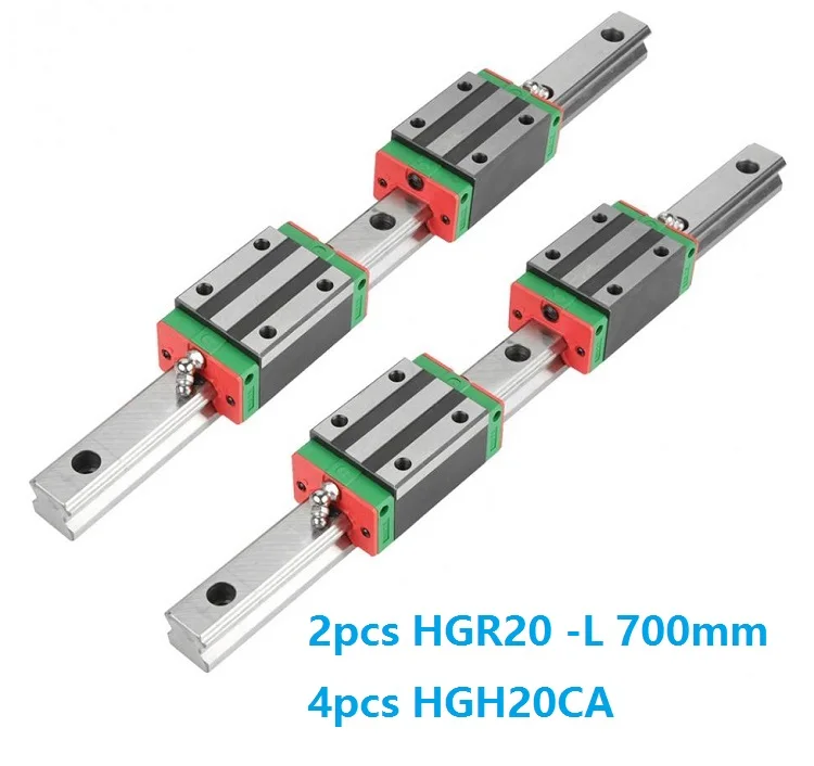2pcs Linear Guide Rail HGR20 -L 700MM + 4pcs HGH20CA Narrow Blocks CNC Parts China Made | Обустройство дома