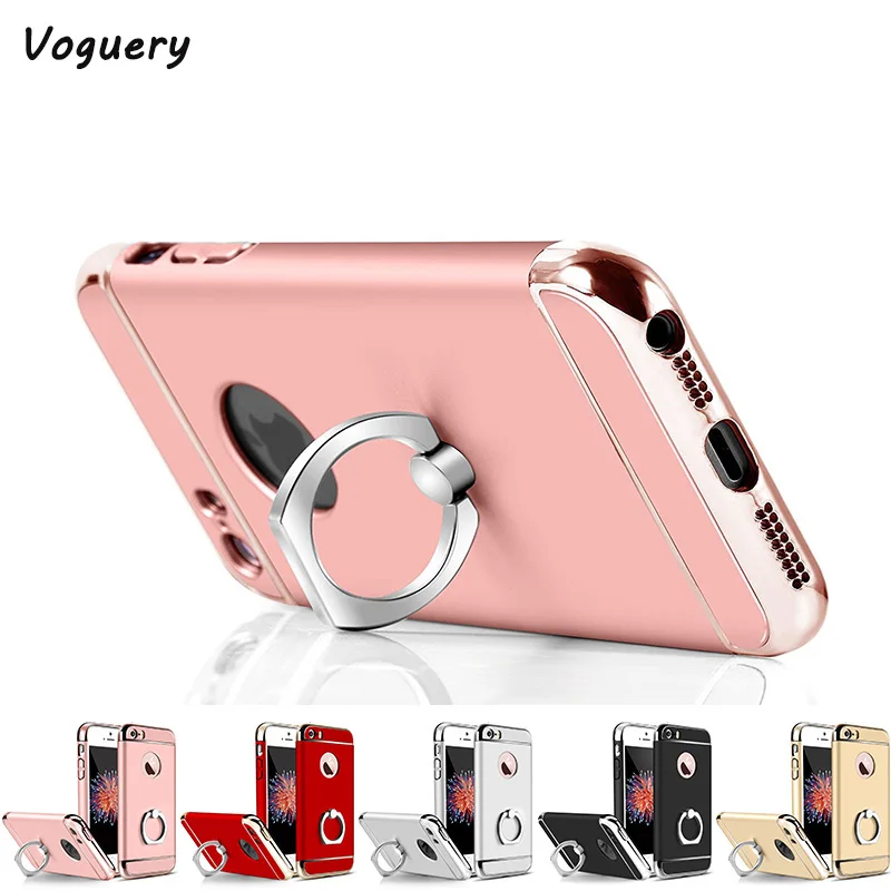 

Voguery Kickstand Case for iPhone 8 7 6 6s Plus 5 5s Case 3 in 1 Design Full Body Cover for iPhone 7 Plus Case with Ring Holder