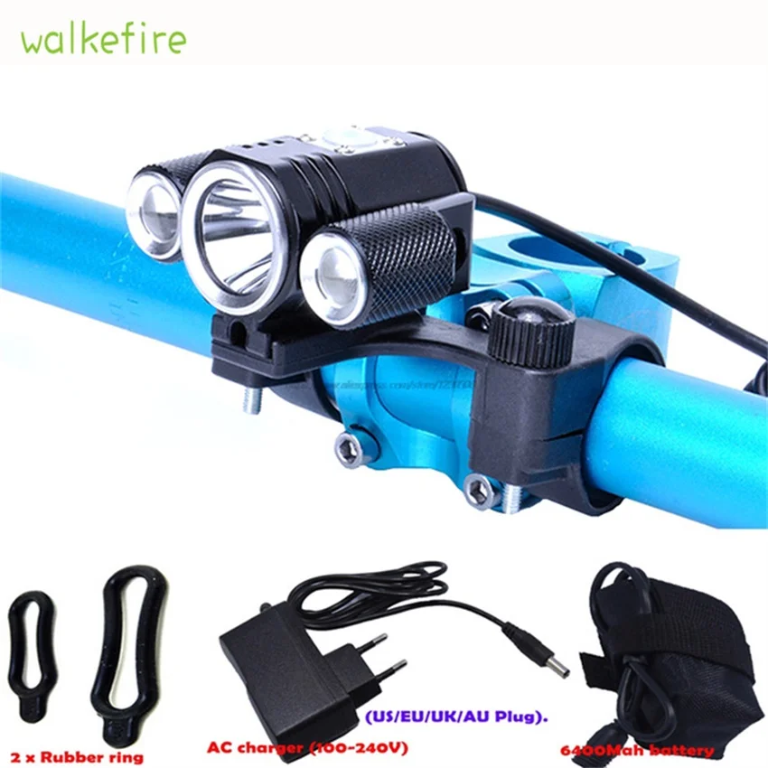 Walkfire велосипедный передний Светильник Велоспорт водонепроницаемые лампы светодиодные для фар велосипед Bicicleta аксессуары для велосипеда+ 8,4 в аккумулятор+ зарядное устройство
