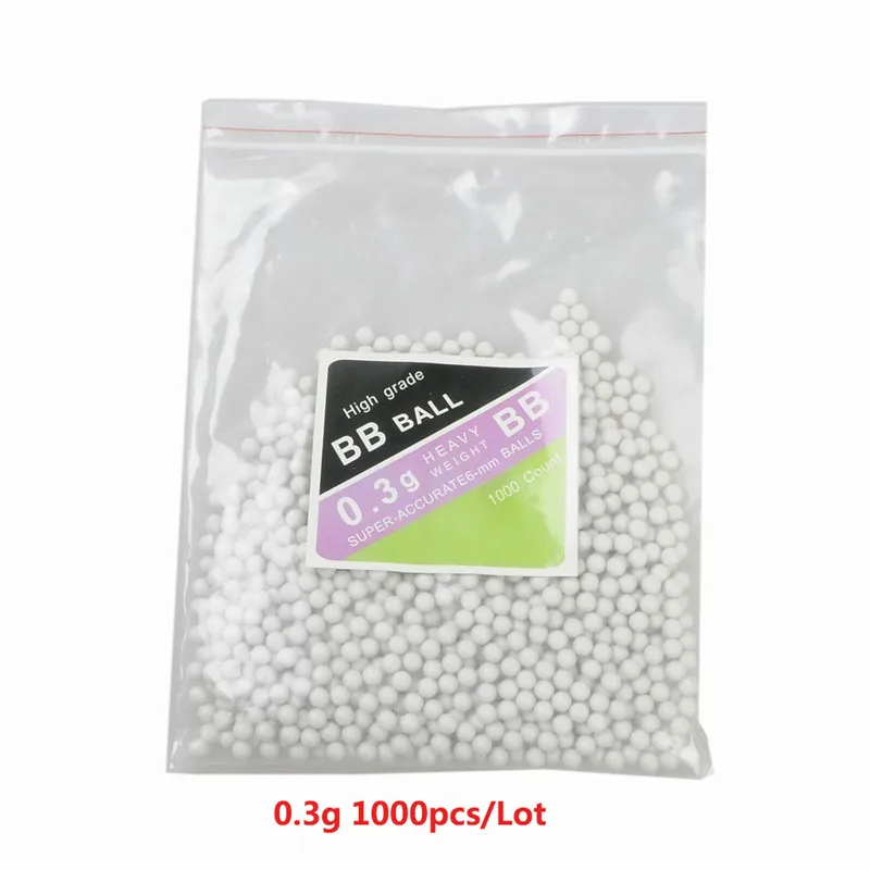 0.3g 1000pcs 1000 шт страйкбол BB шары Пейнтбол Охотничья винтовка ударная тактическая пушка патроны стрелковое ружье пуля Рогатка с шариком - Цвет: 0.3g 1000pcs
