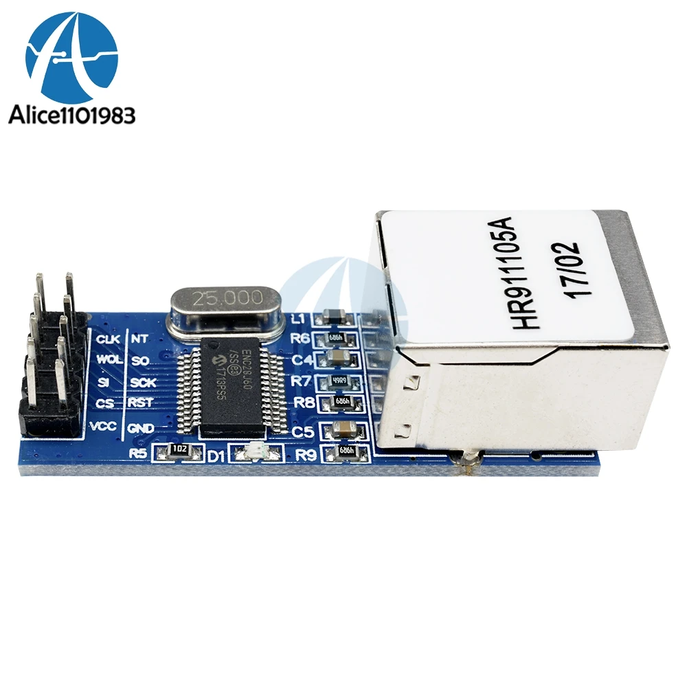 Мини Сетевой модуль ENC28J60 Ethernet LAN кристальная плата для Arduino 51 AVR SPI интерфейс PIC STM32