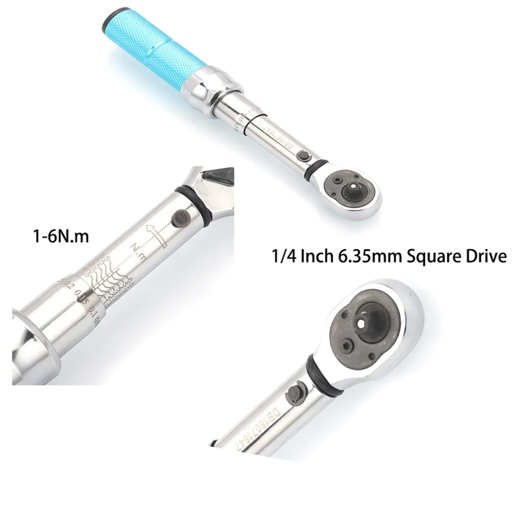 1-6N.m 1/" 6,35 мм предустановленный динамометрический ключ ручной гаечный ключ инструмент для ремонта велосипеда автомобиля