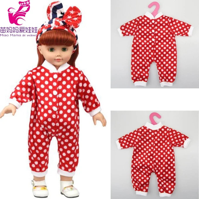 

1 set clothes for doll girl doll clothes white dot pants one-piece garment for 18" 45cm doll suit set