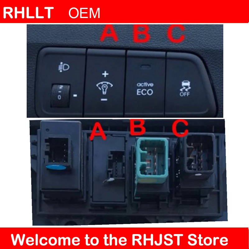 

Lighting control variable resistance assembly OFF button ECO button switch FOR Hyundai Elantra MD 2011-2015