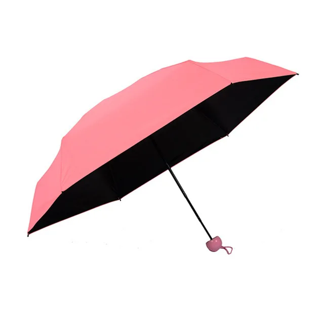 Mini Umbrella Rain Women Parasol Sunscreen Rainproof Capsule Umbrella 5 Folding Anti-Uv Windproof Portable Pocket Umbrella