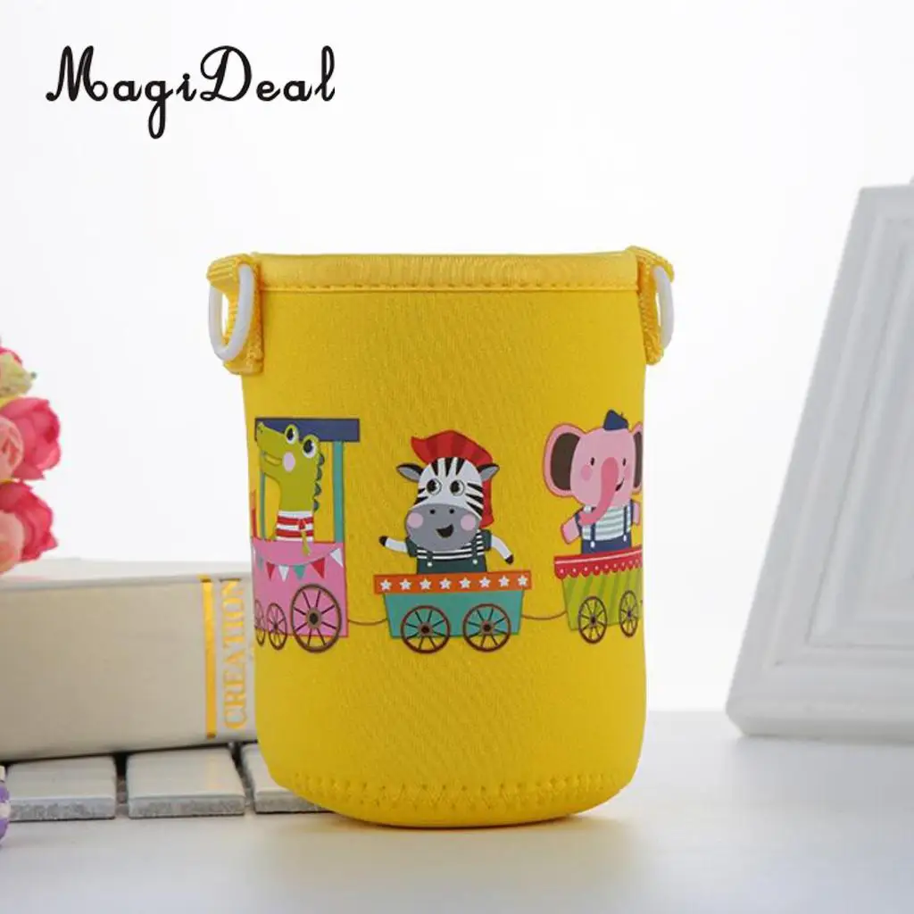 MagiDeal Insulated Water Bottle Sleeve Cartoon Animal Drink Bottle Covers Kids - Build-in Carrying Strap