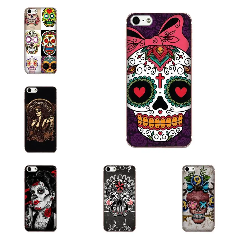 

Phone Case Cover Mexican Sugar Skull Soft For Samsung Galaxy Note 5 8 9 S3 S4 S5 S6 S7 S8 S9 S10 mini Edge Plus Lite