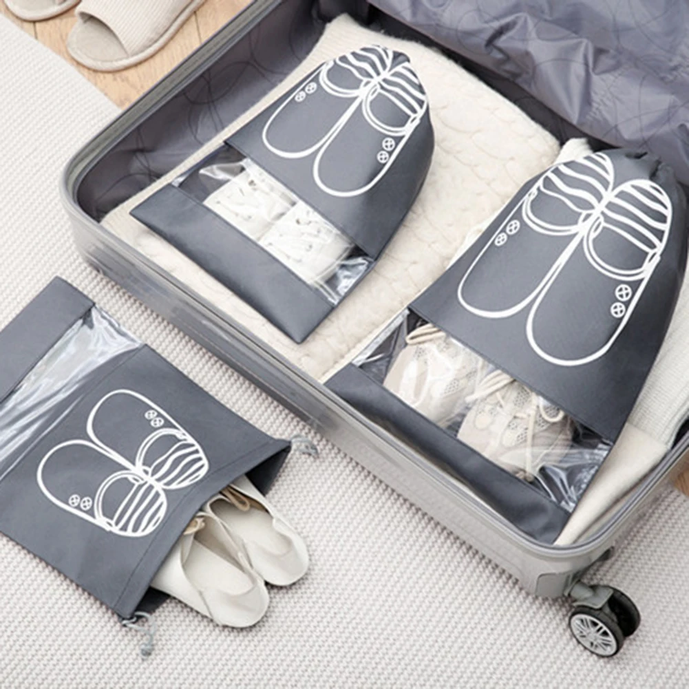 Портативный пылезащитный мешок для хранения обуви на шнурке, органайзер, сумка для путешествий, водонепроницаемая сумка для обуви, органайзер, чехол