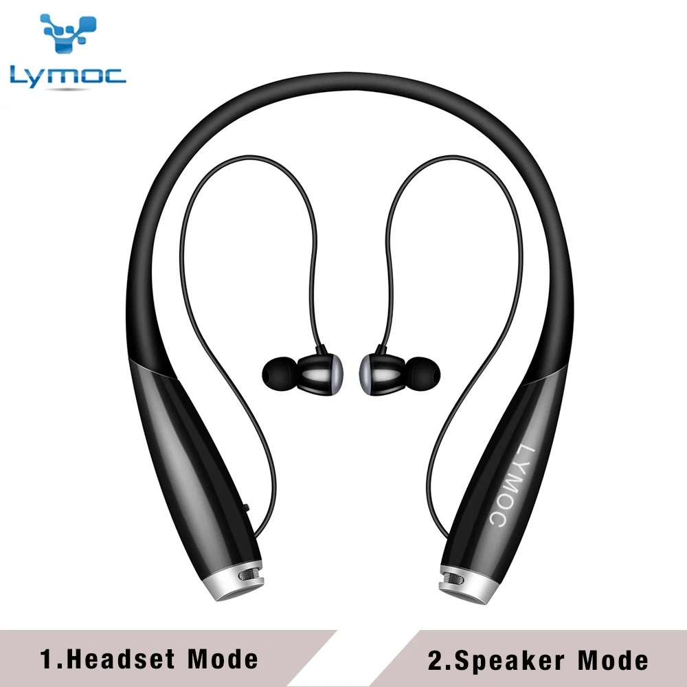 

LYMOC 2 IN 1 Wireless Headphones Speakers Bluetooth 5.0 Two Modes Neckband Sport Running Headsets Stereo With Mic for All Phones