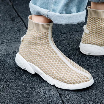 

brand design shoes summer autumn elastic socks boots ankle boots for women mesh wedges black ladies dress casual sneakers woman