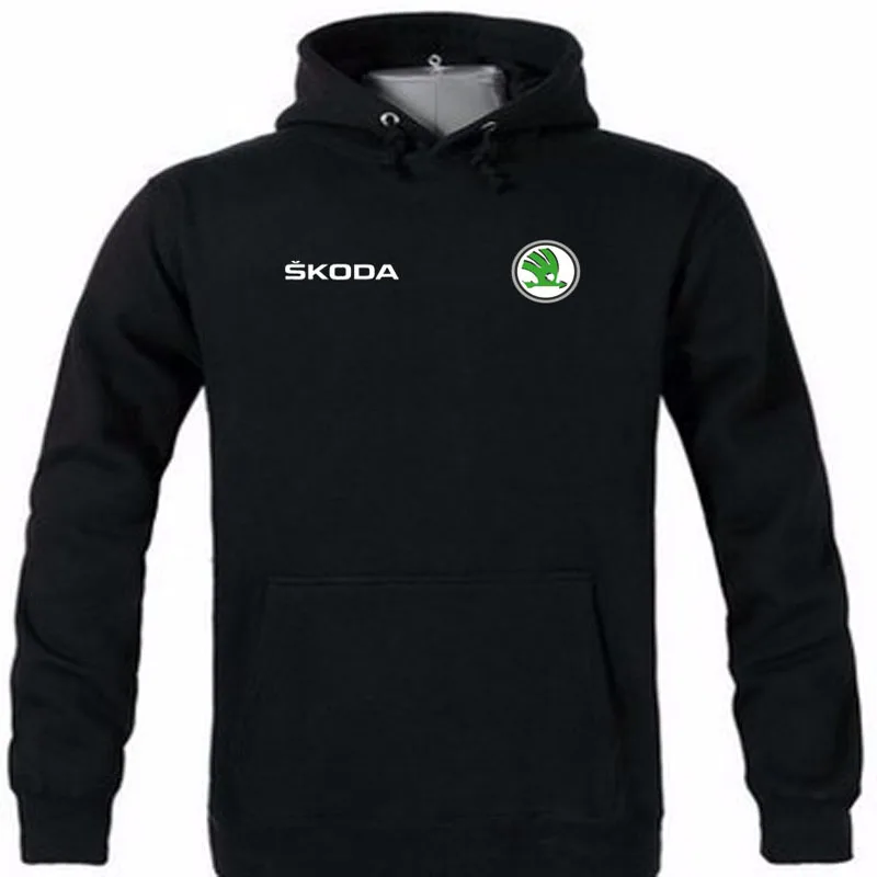 Осень и зима новое поступление Skoda логотип пуловер толстовка с принтом капюшоном
