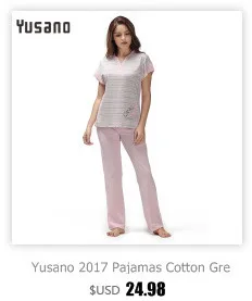 Yusano Pajamas Women Embroidery Camisole Short Sleeve Ruffle Sleepwear Girl Blue Pink Stripe Homewear Cotton Top+Long Pants