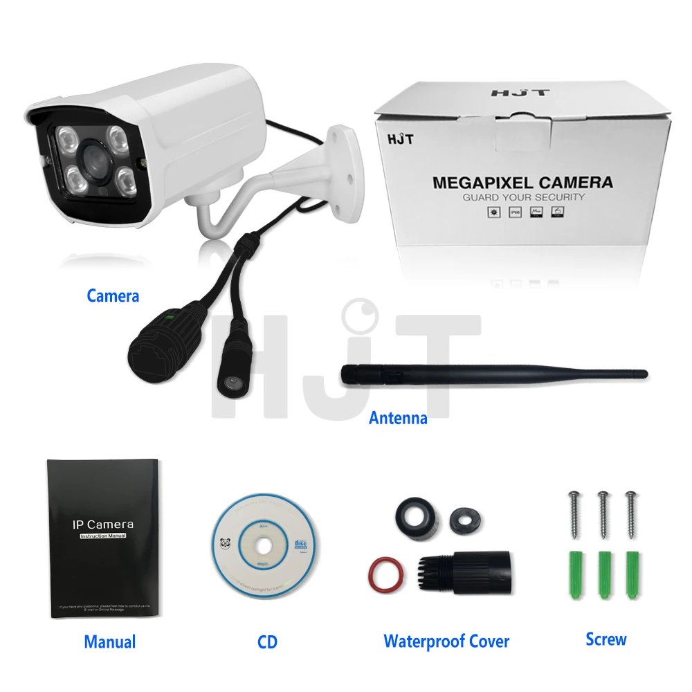  HJT H.265 5.0MP WIFI IP Camera SD Card Slot CCTV Camera Night Vision Onvif 2.1 Outdoor Waterproof C