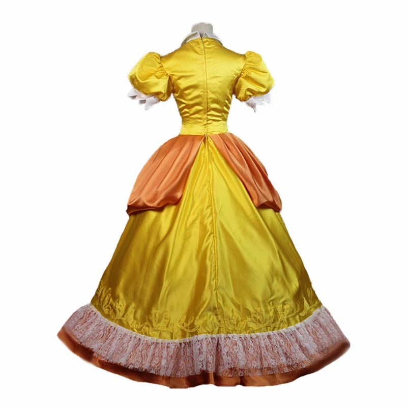 Super Mario Princess Daisy Adult Costume Peach Bros Cosplay Dress Custom Made