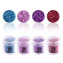 Украшение для ногтей, 4 бутылки/набор, 0,6 мм, цветные акриловые Мини блестки, лазерный блеск, пыль, Шестигранник, сделай сам, ногти, пудра, BG114-117