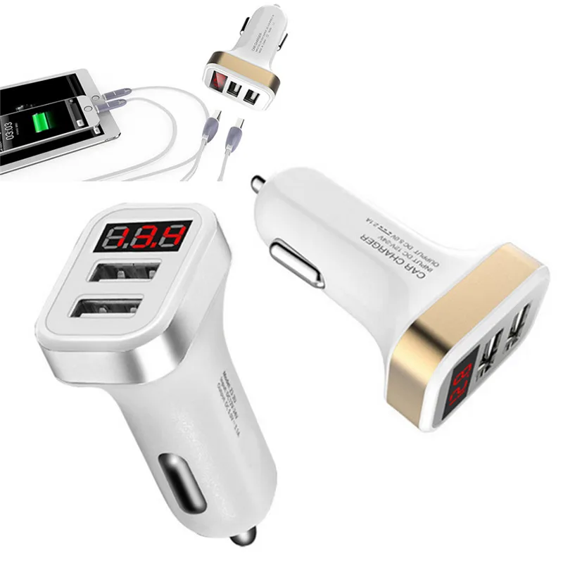 

Universal Car Charger 3.1A Dual USB With Current Meter Tester Adapter Digital Display For IPhone Car USB Charger 65mm*35mm*24mm