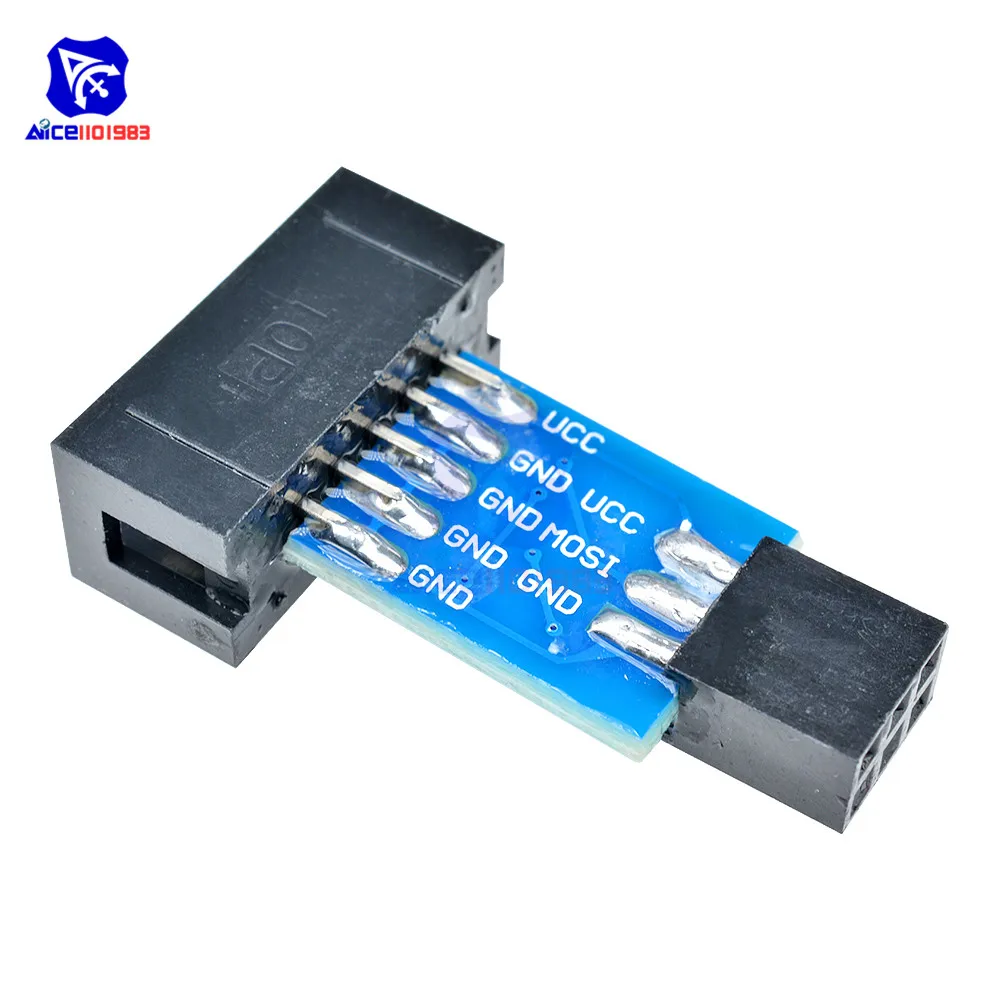 10 Pin до 6 Pin плата адаптера USBASP USBISP AVR программист USB ATMEGA8 ATMEGA128 ATtiny/CAN/PWM 10Pin модуль провода с кабелем