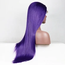 Marquesha Для женщин длинные прямые Фиолетовый Синтетические волосы на кружеве парик Косплэй парики пикантные женские натуральный костюм клуб вечерние ежедневно волос