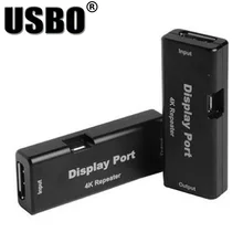 Black DP Signal Amplifier female to female 20m Extender DisplayPort 4K HD Extended Repeater Audio Video Sync Transfer