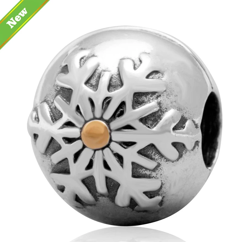

Snowflake Clip beads Authenitc 925 sterling silver jewelry for women Fit for Pandora charm Bracelets free shipping