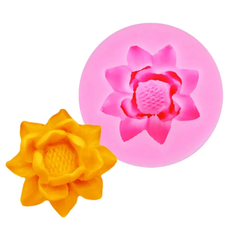 

Lotus Flower Shape Silicone Cake Mold, 3D Baking Mould For Candy Soap Jelly Chocolate Cupcake Fondant Cake Decorating Tools