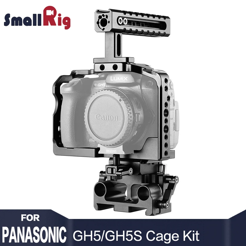 SmallRig gh5 Cage Kit for Panasonic Lumix GH5 / GH5S Stabilizer With 15mm Baseplate system Top Handle Grip 2051 SmallRig gh5 Cage Kit for Panasonic Lumix GH5 / GH5S Stabilizer With 15mm Baseplate system Top Handle Grip 2051