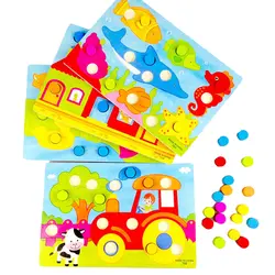 Лидер продаж деревянный цвет познание головоломка матч Игры развивающие Игрушки для раннего детские игрушки детские