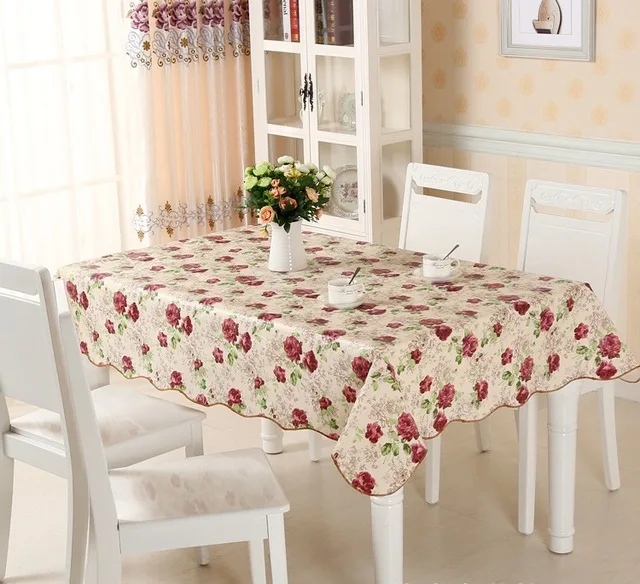 LUXURY PLAIN RED PVC OIL VINYL MATERIAL TABLE CLOTH PROTECTOR WIPE CLEAN PARTY